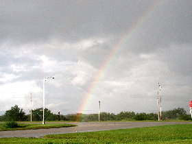 The end of the rainbow at the city limits of Stillwater at S. Boomer Rd and S. Perkins Rd. Click for a a much bigger view.